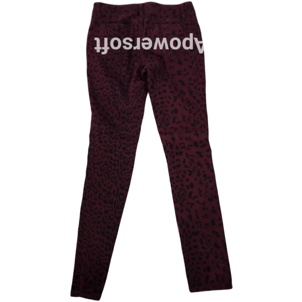 Mudd Maroon Black Leopard Jeans - Picture 2 of 4
